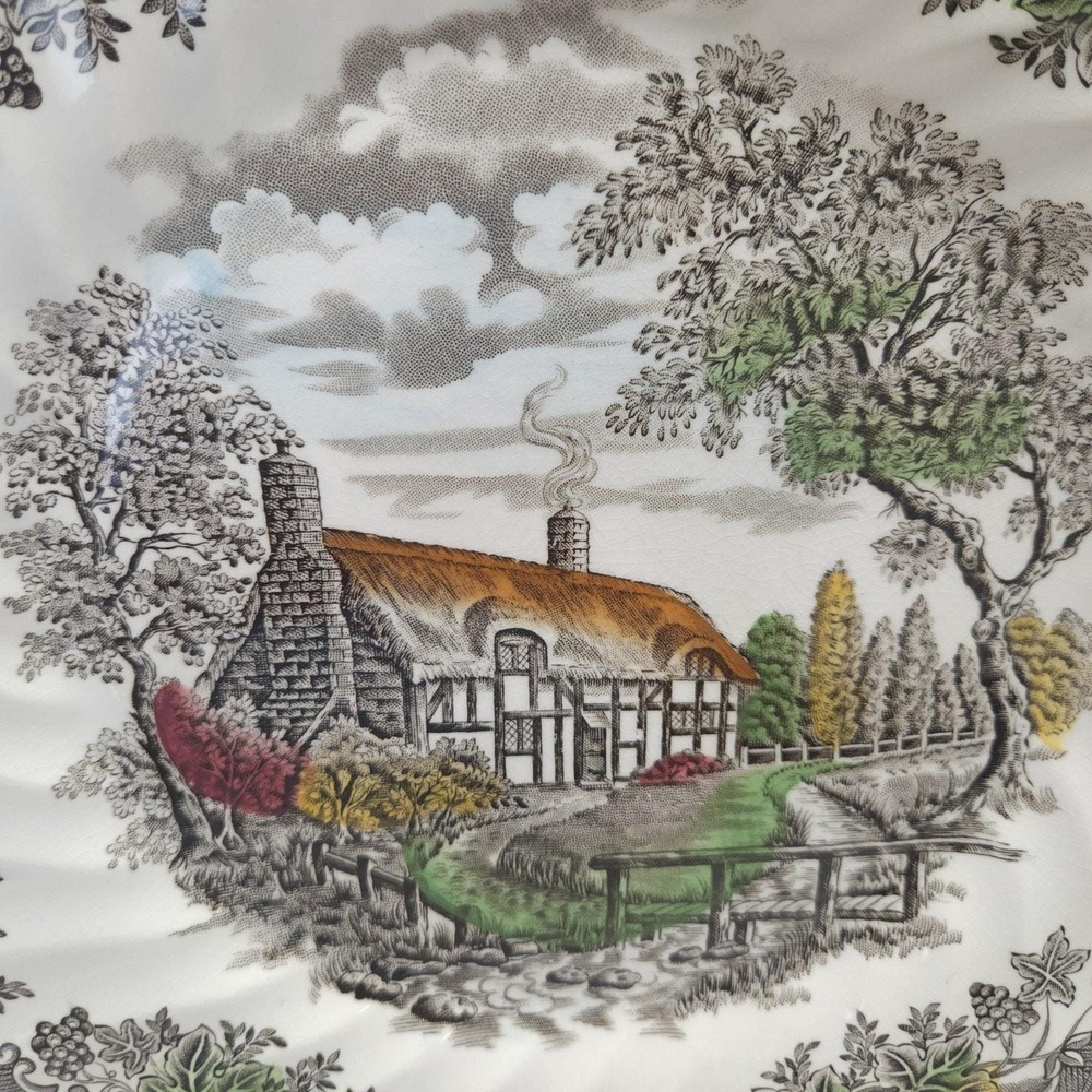 Vtg Franciscan The Brook Dinner Plate Wall Display Staffordshire Cottage 60s - Picture 4 of 5
